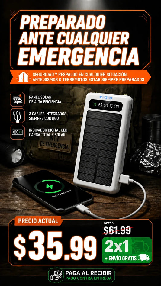 Power bank 3 en 1 solar 20000mA