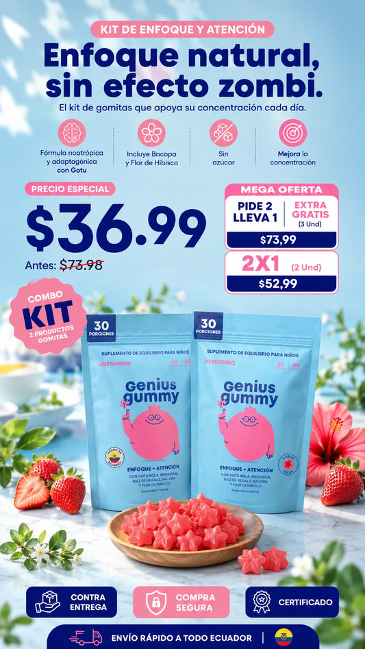 Kit de Enfoque y Atención Genius Gummy para Niños